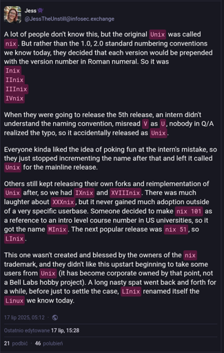 On the name of LInux